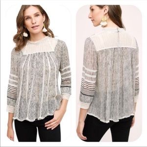 NWOT Anthropologie Floreat Reina Lace Top💯🖤🤍